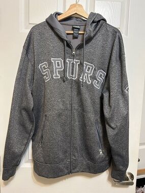 NBA Spurs Dark Gray Full-Zip Hoodie LG
